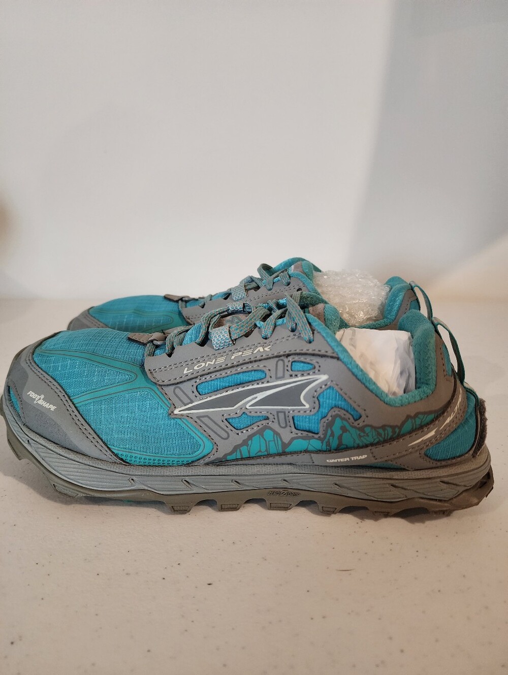 Altra Lone Peak 4 Aqua Gray Trail Running Shoes Women’s Size 10 Hiking Sneakers